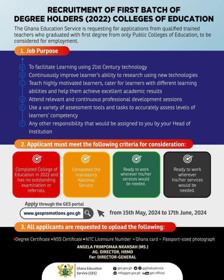 GES has received clearance to recruit Degree Holders